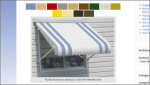 aluminum awning stripe colors demo