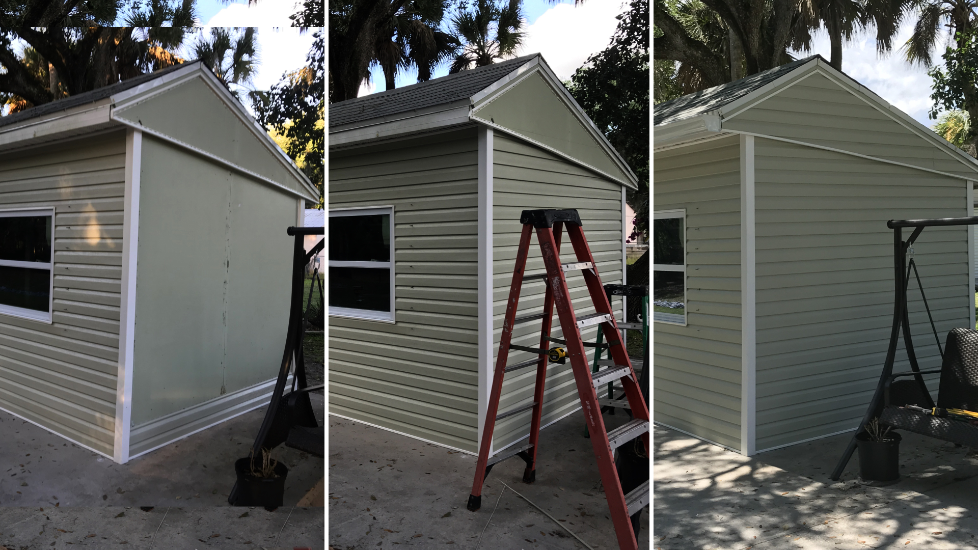 mobile home vinyl siding project collage