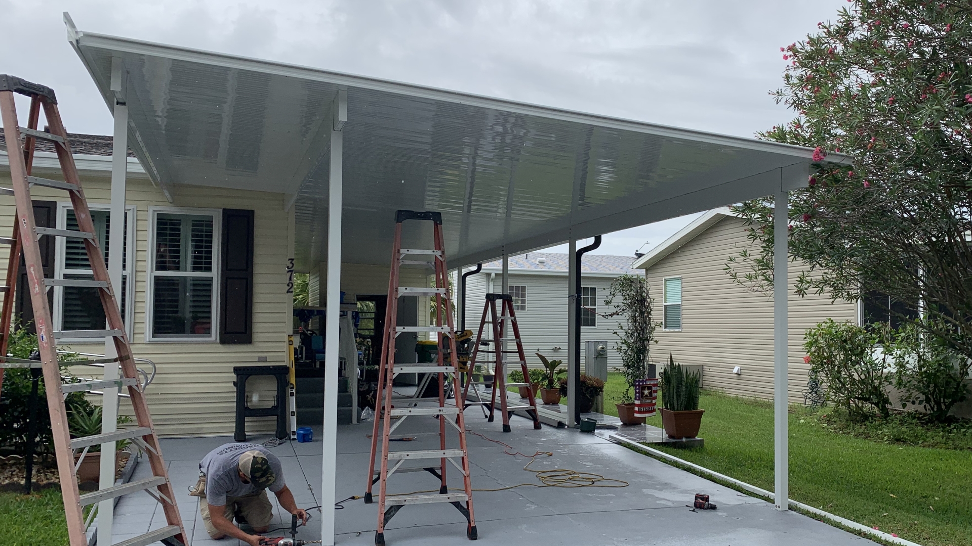 custom carport expansion nearly complete