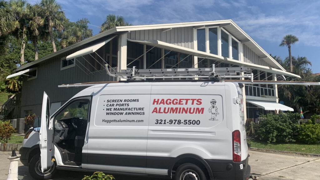 large custom aluminum awnings finished