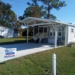 New aluminum carport installation at Great Outdoors Complex in Titusville Florida