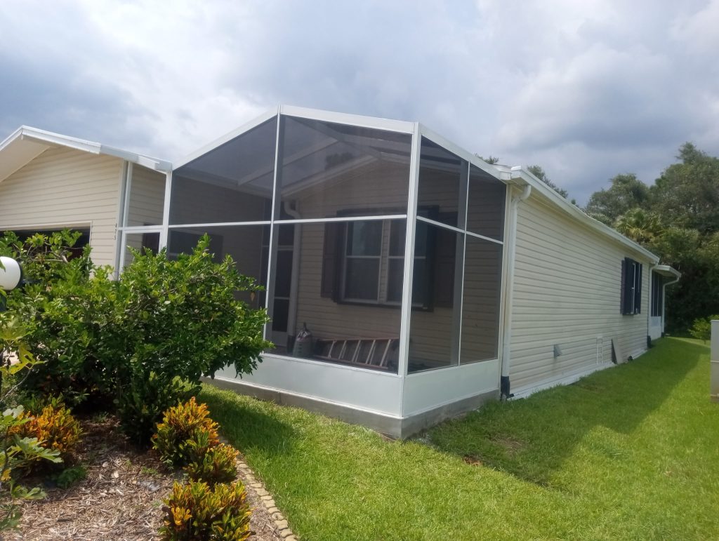Special order 40 inch wide screen door on an aluminum screen room in Cocoa Florida